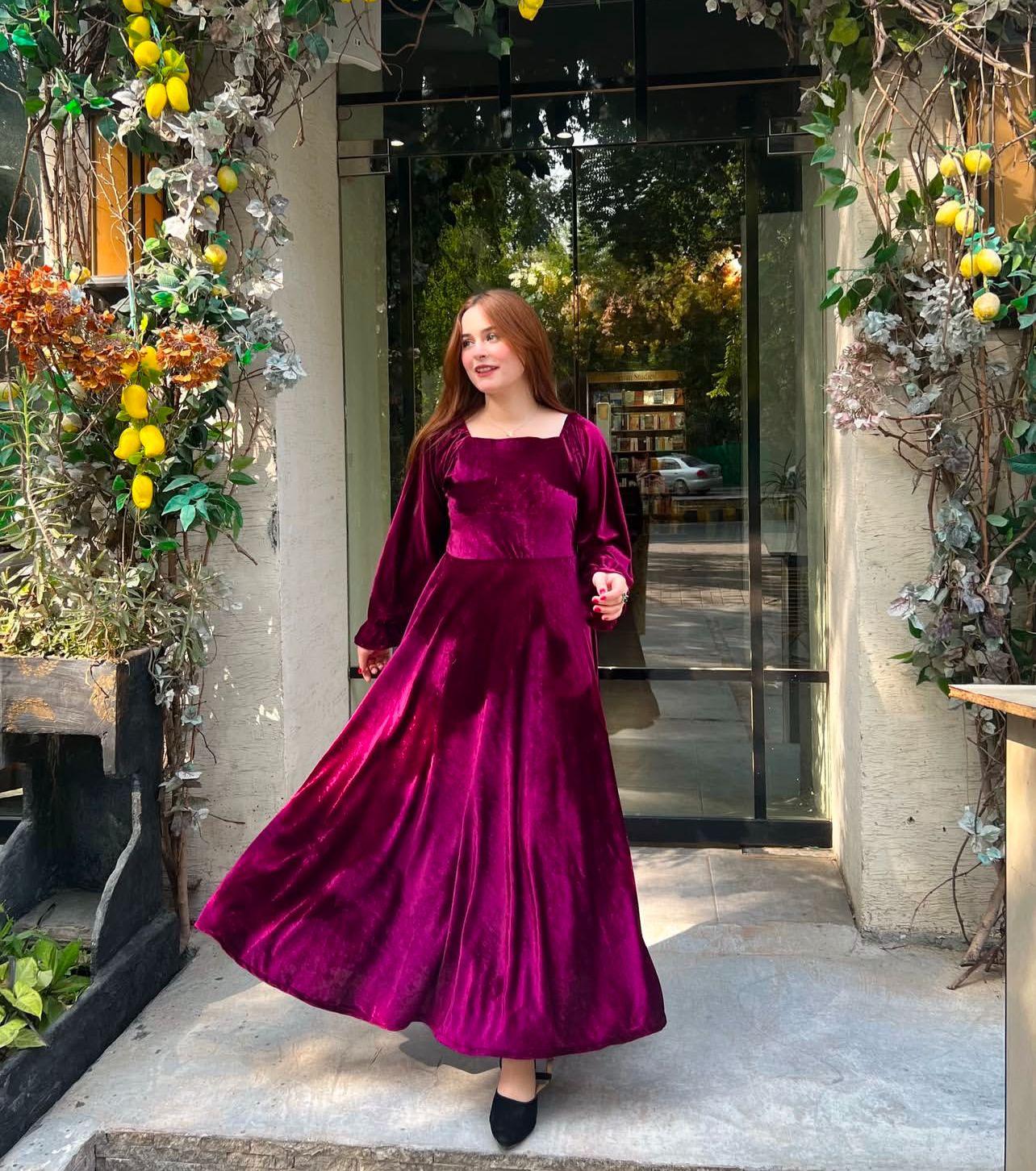 Royal Plum Velvet Maxi Dress