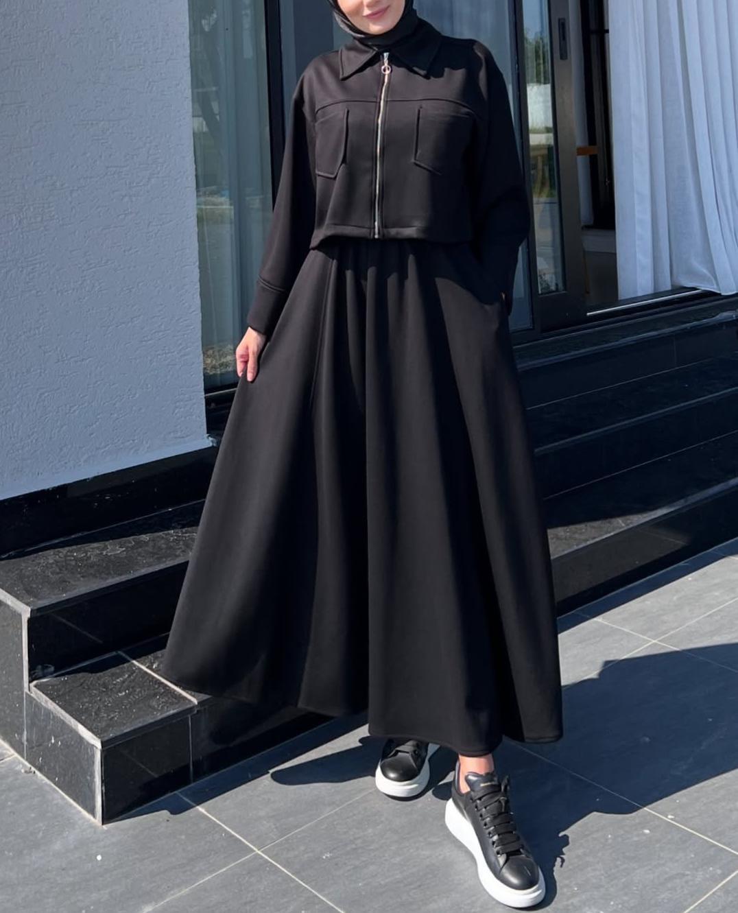 Long Frock With Zipper Jacket - Comfortable, soft & durable fabric