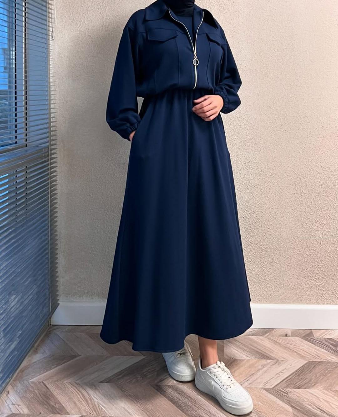 Long Frock With Zipper Jacket - Comfortable, soft & durable fabric