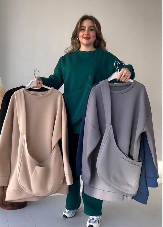Urban Luxe Cozy Co-ord Set with Bag