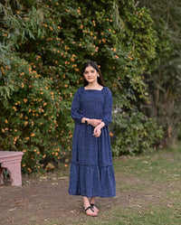 Blue Floral Frock - We Wears