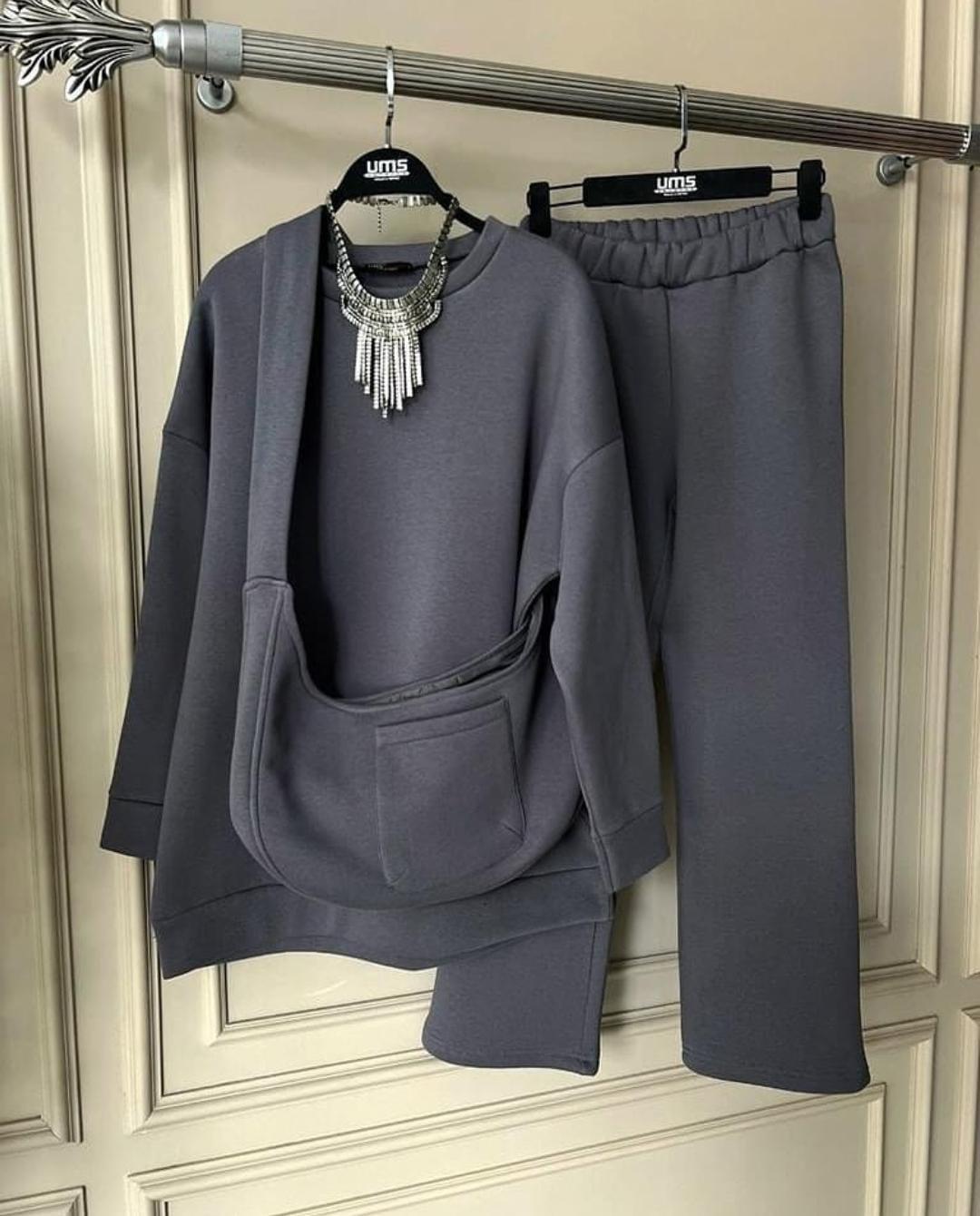 Urban Luxe Cozy Co-ord Set with Bag