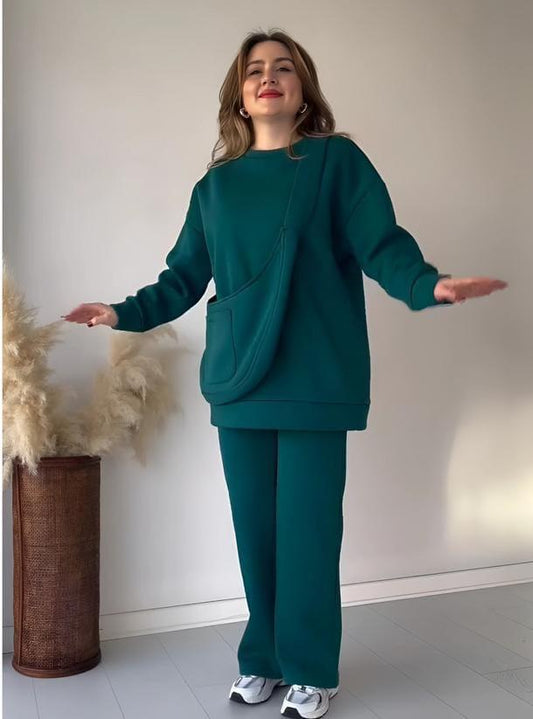 Urban Luxe Cozy Co-ord Set with Bag