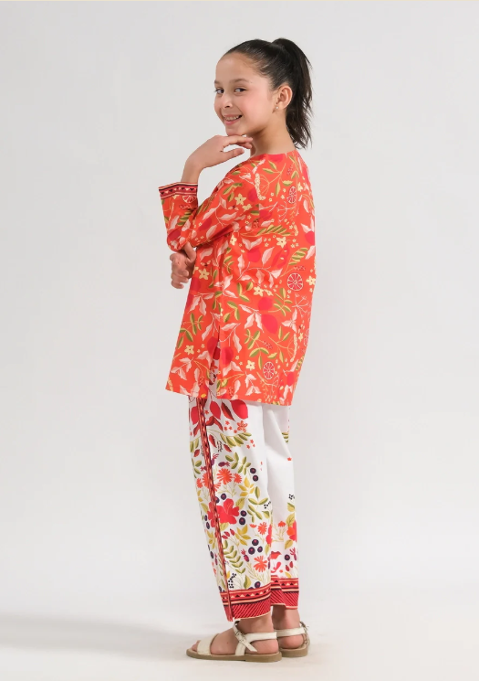 Marrakech Sunset Embroidered 2-Piece Suit for Girls | Festive & Eid Ready 2025 - We Wears