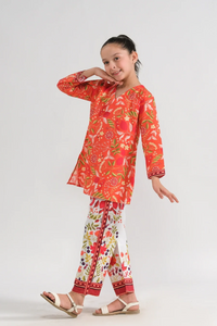 Marrakech Sunset Embroidered 2-Piece Suit for Girls | Festive & Eid Ready 2025 - We Wears
