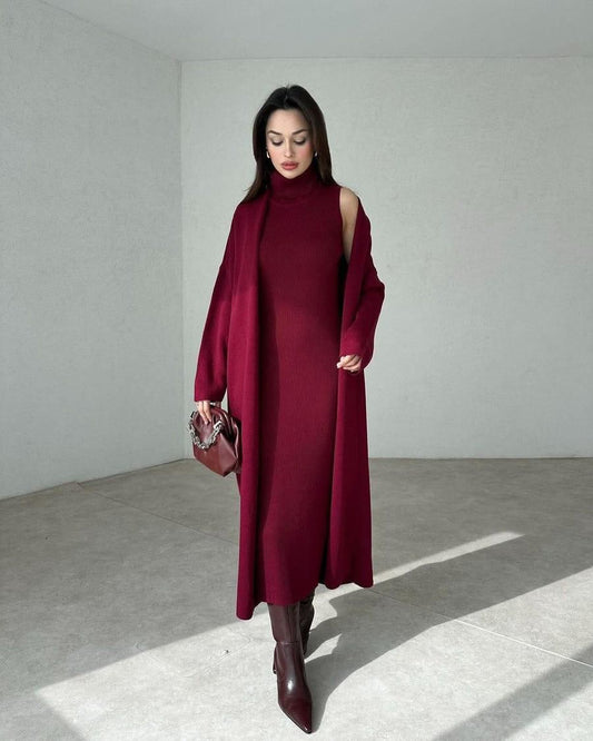 CATHERINE CARDIGAN DRESS - 2 Piece Gown Set