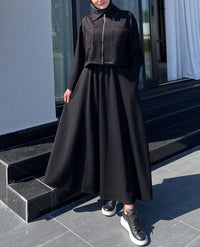Long Frock With Zipper Jacket - Comfortable, soft & durable fabric - We Wears