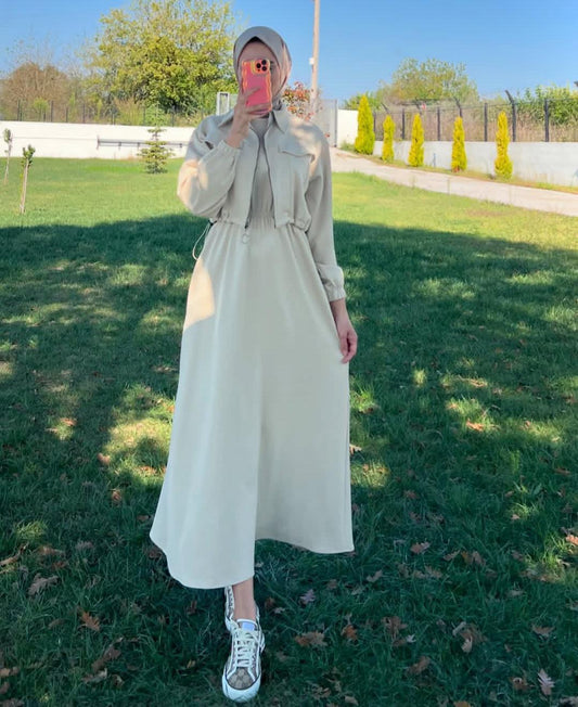 Long Frock With Zipper Jacket - Comfortable, soft & durable fabric